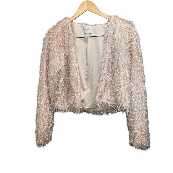 Forever 21 Shimmering Pink Fuzzy Blazer - Picture 6 of 6
